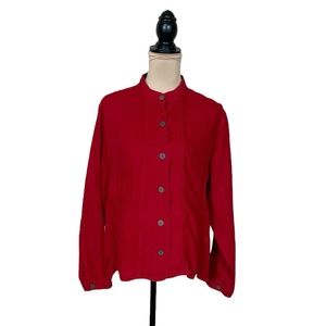 EUC Chico’s Red Linen Blazer Shacket